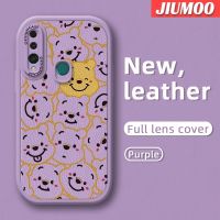 เคส JIUMOO สำหรับ Huawei Y9 Prime 2019 P Smart Z Honor เคส9X แบบเต็มหน้าจอเคสดีไซน์ใหม่บางช้อนส้อมมีดหมีพูห์เคสโทรศัพท์มีลายนุ่มหนังฝาปิดด้านหลังเลนส์เต็มจอเคสกันกระแทก