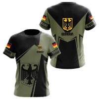 German National Emblem Mens T-Shirt 3D Print Summer Tough Guy Quick Dry Short Sleeve Oversize Street Sports Casual Trend Top