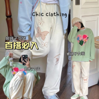 Chic Clothing กางเกงยีนส์ กางเกงขายาว กางเกงคาร์โก้ผู้หญิง วินเทจ แฟชั่น ชิค เท่ WGK2392XBG 38Z230922