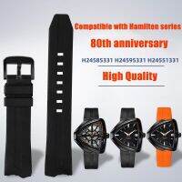 ◎✻✳ สายนาฬิกายางสำหรับ Hamilton Adventure H24585331 24551331 H24595331 Elvis 80th Anniversary Mens Silicone Wrist Band 20มม.