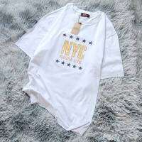 เสื้อยืดคอกลมผ้าCotton100%ลายปักNYC !!จัดโปรไฟลุก!! ผ้านุ่มสบายดูเรียบๆมีทั้งราคาปลีกและส่งสินค้าพร้อมfส่งทุกวัน