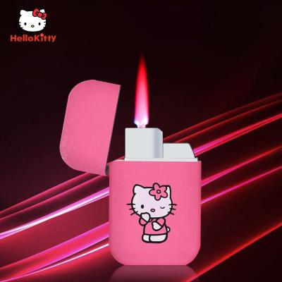 ZZOOI Kawaii Sanrio Hello Kitty Kuromi My Melody Lighter Cartoon Anime Red Flame Windproof Lighter Boy &amp; Girl Gift Fast Delivery
