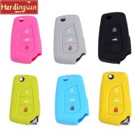 Hardingsun ปลอกซิลิโคนสำหรับรถโตโยต้าเคสป้องกันกุญแจรถสำหรับ Toyota Avanza Vios Wigo Rush ฟอร์จูนเนอร์อินโนว่า Hilux Corolla Hiace RAV4 FJ Cruiser Yaris Yaris Alphard คอโรลล่าอัลติส Sienna