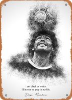 Maradona อาร์เจนตินาโปสเตอร์กีฬาวินเทจป้ายดีบุกโลหะ8x12in(20X30ซม.)-ของขวัญโปสเตอร์ย้อนยุค,บาร์,คาเฟ่,ศิลปะอุปกรณ์ตกแต่งผนังร้านอาหาร