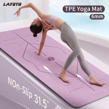 Women's Home Non-Slip Tpe Fitness Mat Posture Line Yoga Mat Floor