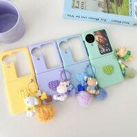 เคสโทรศัพท์จี้กระต่ายสัตว์หมี3D เกาหลีน่ารัก CSCR สำหรับออปโป้ไฟนด์ N3พลิกได้บางพิเศษเคสสีบริสุทธิ์สำหรับค้นหาเคสแบบพับปิดได้ N3