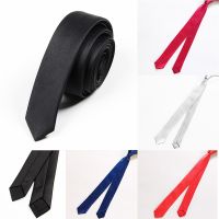 Super Slim Tie 3cm Satin Red Yellow Black Solid Ties Handmade Fashion Men Skinny Narrow Necktie for Wedding Party