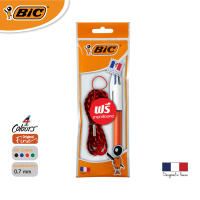 BIC บิ๊ก ปากกา 4 Colours Original Fine ปากกาลูกลื่น น้ำหมึก4in1 หัวปากกา 0.7 mm. จำนวน 1 ด้าม (ฟรีสายคล้องคอ)