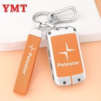 Zinc Alloy Leather Car Key Case Cover for Polestar 2 Polestar1 Polestar3 1 3 2018 2023 Remote Protector Fob Keychain Accessories