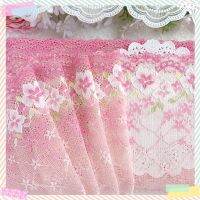 [HOT!] 1 Yard Pink Handmade DIY Guipure Embroidery Elastic Lace Trim Tail Lace Fabric Garment Accessories 17cm wide