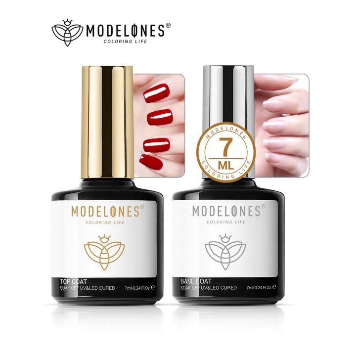 Modelones Base Coat Top Coat UV Nail Gel Polish Soak Off Nail Primer