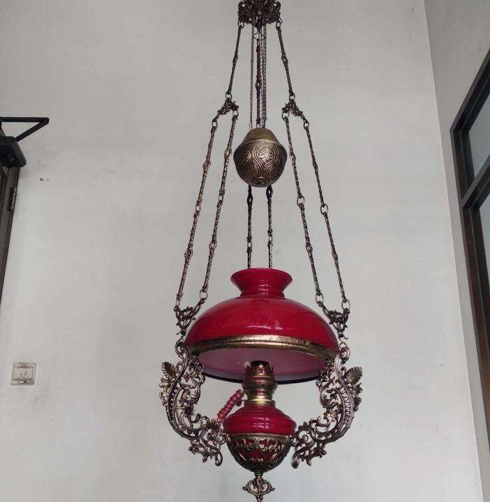 Lampu Gantung Klasik Jawa Betawi Antik Katrol Kerek UK 28 Kap Warna ...