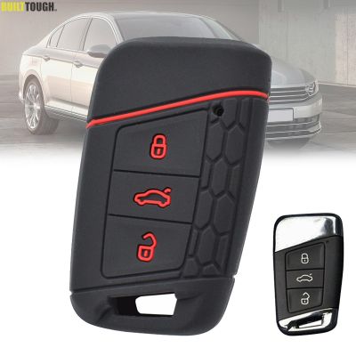 dfthrghd 3 Button Silicone Remote Car Key Case Cover For VW PASSAT B8 Skoda Kodiaq Superb A7 Car Keyless Fob Shell Holder Protector 2015