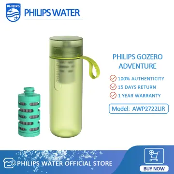 Philips GoZero Active Water Bottle with Fitness Filter, 20 oz, Red