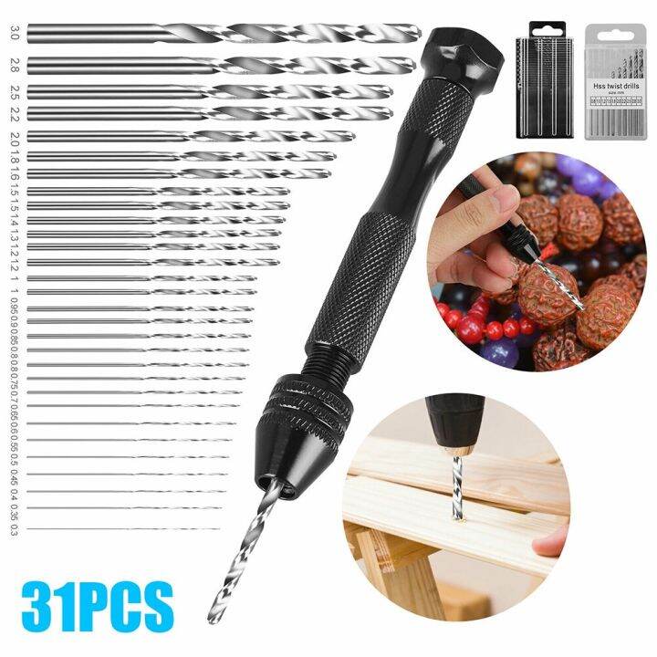 hh-ddpj31pcs-precision-pin-vise-micro-drill-bits-mini-micro-hand-drill-tools-set-in-stock