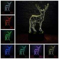 3d เรนเดียร์ตกแต่งรูปสัตว์แนวย้อนยุค Elk Deer ที่ใช้ตกแต่งภายนอก Usb เปลี่ยนสีได้โคมไฟ Led ลาวาสำหรับตกแต่งห้องนอนบ้านโคมไฟตั้งโต๊ะงานปาร์ตี้