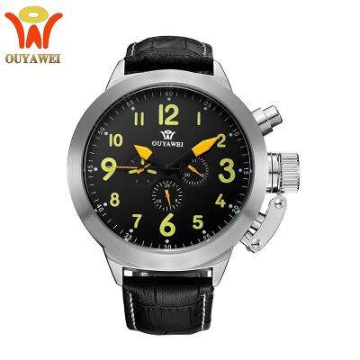 [COD] Ouyawei/OUYAWEI Large Mens Mechanical Fashion Leather Shuinan