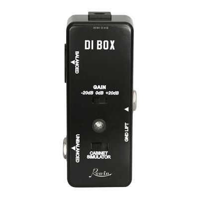 Rowin DI BOX LEF-331 Micro-DI with Cab Sim and Gain Guitar Effect Pedal True Bypass