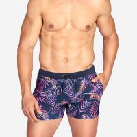 Summer Swimwear Men Swimming Trunks Boxer Briefs Sexy Leaf Male Surf Bikini Swimsuits Beach Shorts Surfboard Bathing Suit Sung