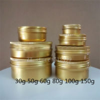 103050pcs Empty Aluminum Jar 30g 50g 60g 80g 100g 150g Metal Cream Jar, Gold Aluminum Tin, Metal Threaded Cosmetic Container