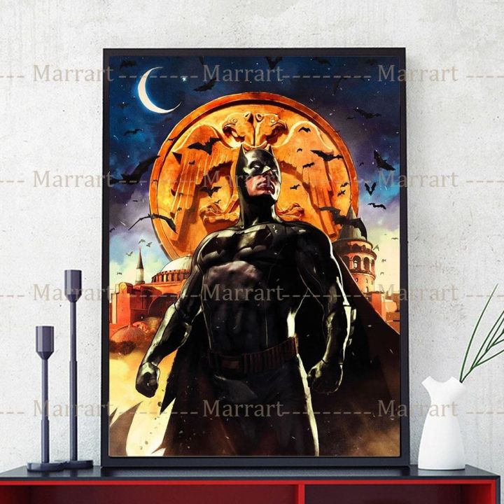 bat-hero-bruce-wayne-wall-art-ภาพวาดผ้าใบตกแต่งโปสเตอร์-gotham-hero-การ์ตูนศิลปะโปสเตอร์และภาพพิมพ์สำหรับ-home-room-decor