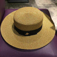 Sun Hats Small Bee Straw Hat European And American R Gold ided Hat Female Loose Sunscreen Sunshade Flat Cap Visors Hats2023