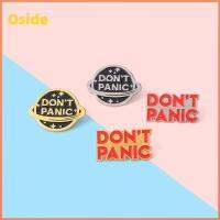 OSIDE 4Pcs การตกแต่งเสื้อผ้า อย่าตื่นตระหนกเข็มกลัด โลหะผสมอัลลอยด์ เครื่องประดับแฟชั่นเครื่องประดับ หมุดเคลือบเอนาเมล ทนทานต่อการใช้งาน ตรากระเป๋าแจ็คเก็ต ของขวัญสำหรับเด็ก