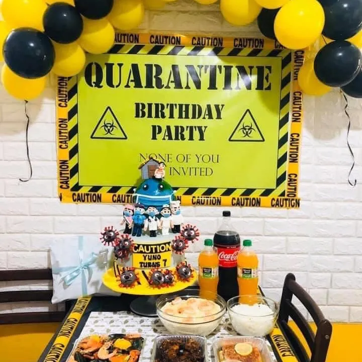 QUARANTINE THEME FULL DECORATION SET QUARANTINE THEME BIRTHDAY PARTY