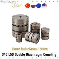 D40L50 6-19 Aluminium flexible coupler high torque double dual diaphragm coupling with elastic connector for cnc 3d printer