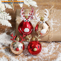 [Timmo House]2ชิ้น/เซ็ต Elk Christmas Balls เครื่องประดับ Bauble จี้ Xmas Tree แขวนลูกบอลคริสต์มาสตกแต่งบ้าน Navidad Party Props