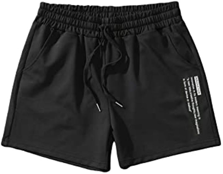gorglitter-mens-slogan-graphic-track-shorts-casual-drawstring-waist-running-cool-shorts