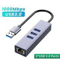 USB Type-C HUB 3 Ports USB HUB 3.0 Expander Splitter RJ45 Gigabit Ethernet Adapter 1000Mbps Network Card for Laptop Computer