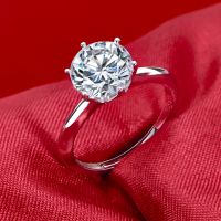 0.5-3 Carat 8.0mm D Color Moissanite 100% 925 Sterling Silver Ring For Women Top Quality Sparkling Wedding Jewelry