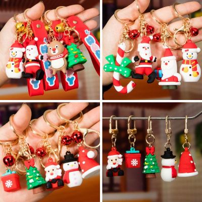 Christmas snowman on Christmas Eve Santa Claus soft rubber key chain pendant Christmas tree pendant Christmas small gifts12.18