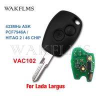 【♘COD Free Cas♘】 qiukekang81481 สำหรับ Lada Largus 2012 433Mhz Pcf7946a สายโซ่คล้องรีโมทรถยนต์