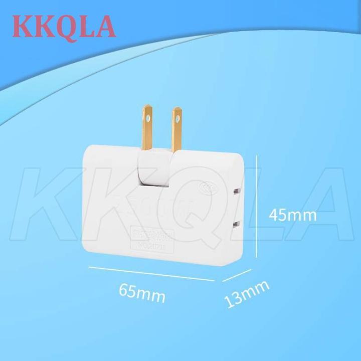 qkkqla-rotatable-us-ac-wall-charger-power-socket-converter-1-to-3-way-180-degree-extension-wall-plug-multi-slim-outlet-adapter-light