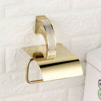 Czech Crystal Gold Chrome Bathroom Toilet Paper Holder Wall Mount Tissue Roll Hanger Copper Bathroom Accessories Kitchen Holder