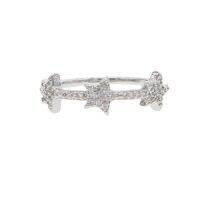 Micro Pave Clear Cz Star Cz แหวนหมั้นสีทองเงิน Us ไซส์6 7 8แหวนน่ารัก