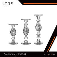 JJGLASS - (LYNX) Candle Stand 13356A - เชิงเทียนแก้ว เชิงเทียนคริสตัล ลายหกเหลี่ยม ฐานกลม มีให้เลือก 3 ขนาด ความสูง 24 ซม., 29.8 ซม. และ 35 ซม.