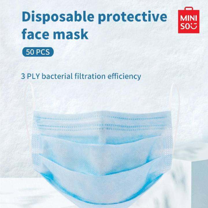Miniso 50Pack Disposable Protective Face Mask Lazada PH