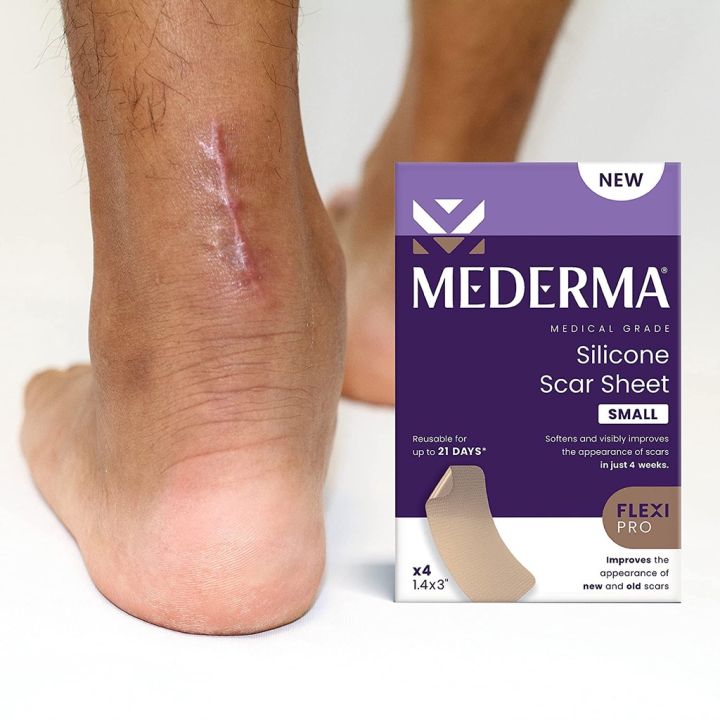แผ่นเจลลดรอยแผลผ่าตัด-mederma-medical-grade-silicone-scar-sheet-1-4x3-inches-ลดรอยแผลเป็น-ผ่าตัดคลอด-รอยสิว
