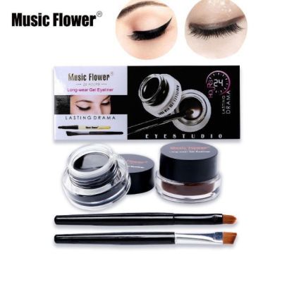 M1007 Music Flower Eyeliner Gel เขียนคิ้ว + อายไลเนอร์ 2 ตลับ กันน้ำ 24 ชม ติดทนนานทำให้ดวงตาดูโตขึ้น เพิ่มความโฉบเฉี่ยวให้กับดวงตาได้ดีมาก&nbsp;