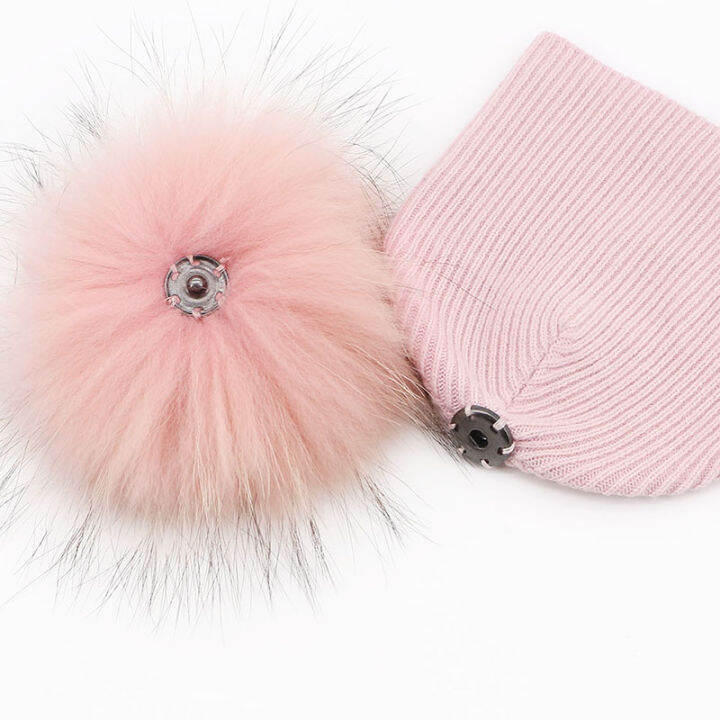 news-autumn-winter-baby-boys-girls-beanies-hats-with-real-fur-pompom-soft-plain-wool-cotton-skullies-hats-for-kids-child-caps