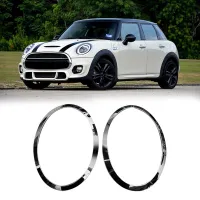 For F55 F56 F57 03-18 Chrome Left Right Front Headlights Frame Headlight Eyebrow Ring Cover Trim Replacement