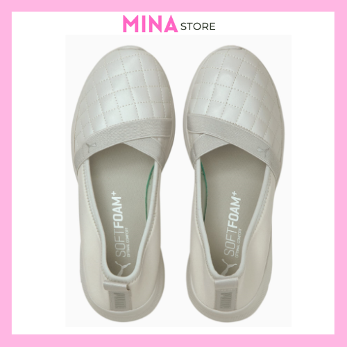 Giày slip on nữ PUMA Adelina Quilted Women's Shoes MINA STORE G2 màu bạc  Silver size  