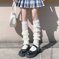 Lolita สีขาวขาอุ่นผู้หญิงสีดำ Leggings Kawaii ถักถุงเท้า Boot Cuffs ฤดูใบไม้ร่วงฤดูหนาว Warm Foot Cover