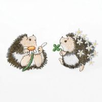 1 คู่Hedgehogแพทช์เหล็กสำหรับตกแต่งเสื้อผ้าซ่อมDecalsเย็บบนแพทช์Motifแพทช์เย็บปักถักร้อย-EDCNM SHOP