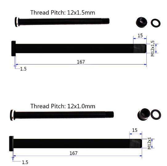142x12-mm-rear-thru-axle-skewers-quick-release-bicycle-12-qr-for-for-mtb-bmx-mountain-bike-thread-pitch-1-0-mm-or-1-5-mm