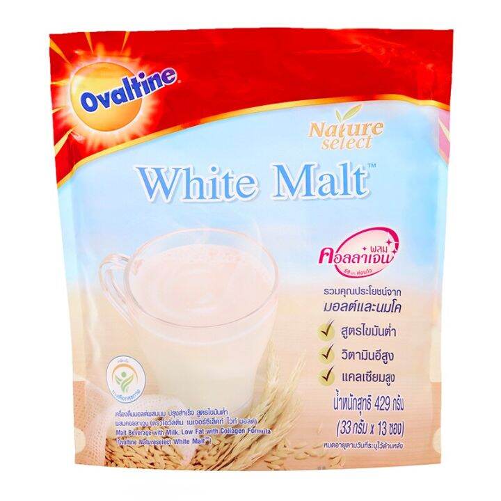 Ovaltine Nutureselect White Malt Beverage with Milk Low Fat 33g. Pack