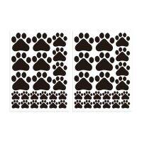 Whimsical Pet Footprints Decor 44pcs Pawprints Wall Decals for Pet Lovers